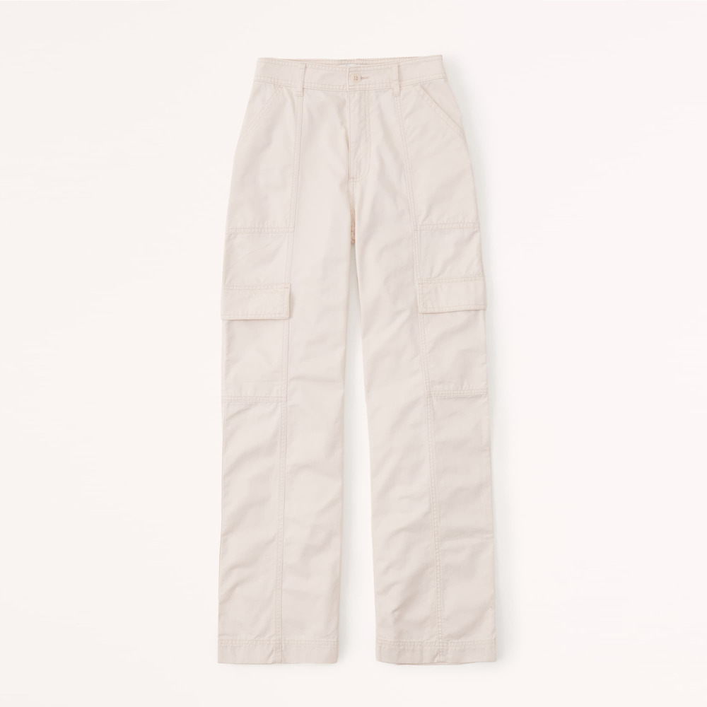 NWOT Abercrombie & Fitch Ultra High-Rise Relaxed Utility Pants Cream Size 30